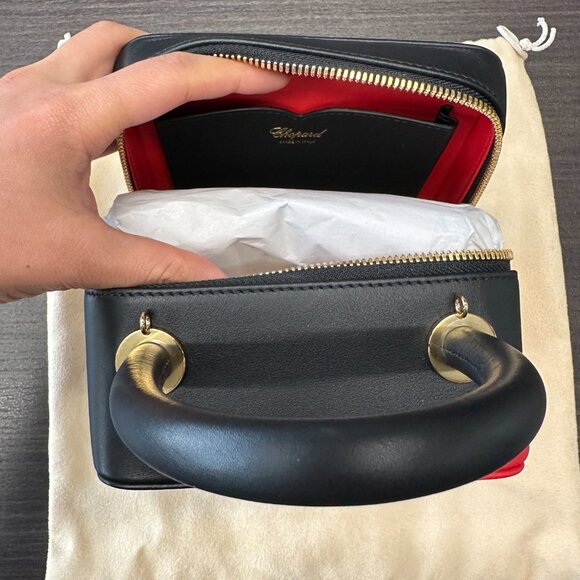 Chopard x Chloë Sevigny Green Carpet Black & Red Leather Shoulder Bag 95000-0980 - Picture 6 of 6